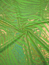 Zebra Holographic Foil Pattern Polyester Spandex Fabric - Lightweight Knit Jersey, Shiny Holographic Foil, 58" To 60" Width