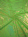 Zebra Holographic Foil Pattern Polyester Spandex Fabric - Lightweight Knit Jersey, Shiny Holographic Foil, 58" To 60" Width