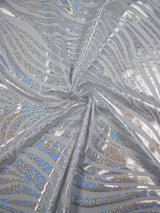 Zebra Holographic Foil Pattern Polyester Spandex Fabric - Lightweight Knit Jersey, Shiny Holographic Foil, 58" To 60" Width