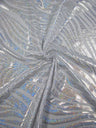 Zebra Holographic Foil Pattern Polyester Spandex Fabric - Lightweight Knit Jersey, Shiny Holographic Foil, 58" To 60" Width