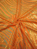 Zebra Holographic Foil Pattern Polyester Spandex Fabric - Lightweight Knit Jersey, Shiny Holographic Foil, 58" To 60" Width