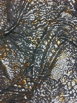 Wild Animal Print Polyester Spandex Fabric - Metallic Foil, Gray Brown, 58"-60" Width