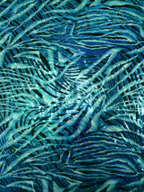 Dark Zebra Pattern Holographic Foil Polyester Spandex Fabric - Turquoise, Green, Purple, Red, Zebra Pattern, 58"-60" Width