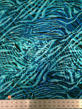 Dark Zebra Pattern Holographic Foil Polyester Spandex Fabric - Turquoise, Green, Purple, Red, Zebra Pattern, 58"-60" Width