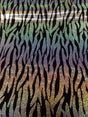 Chain Zebra Holographic Foil Polyester Spandex Fabric - Black/Silver, Fuchsia/Silver, Purple/Silver, Turquoise/Silver, Holographic Foil, 58"-60" Width