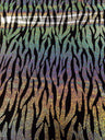 Chain Zebra Holographic Foil Polyester Spandex Fabric - Black/Silver, Fuchsia/Silver, Purple/Silver, Turquoise/Silver, Holographic Foil, 58"-60" Width