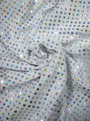 Polyester Single Spandex Fabric - 4Mm Hologram Shiny Circle, 58" To 60" Width
