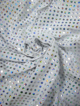 Polyester Single Spandex Fabric - 4Mm Hologram Shiny Circle, 58" To 60" Width