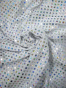 Polyester Single Spandex Fabric - 4Mm Hologram Shiny Circle, 58" To 60" Width