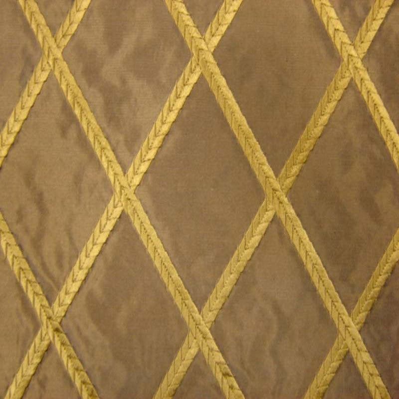 Fina Fabric 100 Percent Silk Taffeta Fabric - Diamond Embroidered, 54" Width (1 Yard)