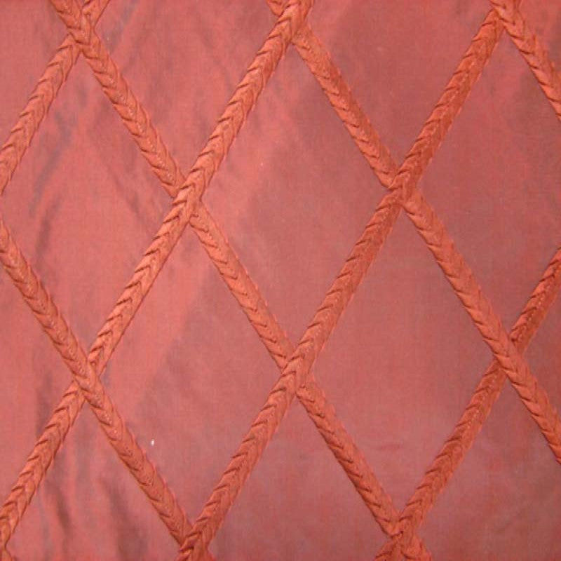 Fina Fabric 100 Percent Silk Taffeta Fabric - Diamond Embroidered, 54" Width (1 Yard)