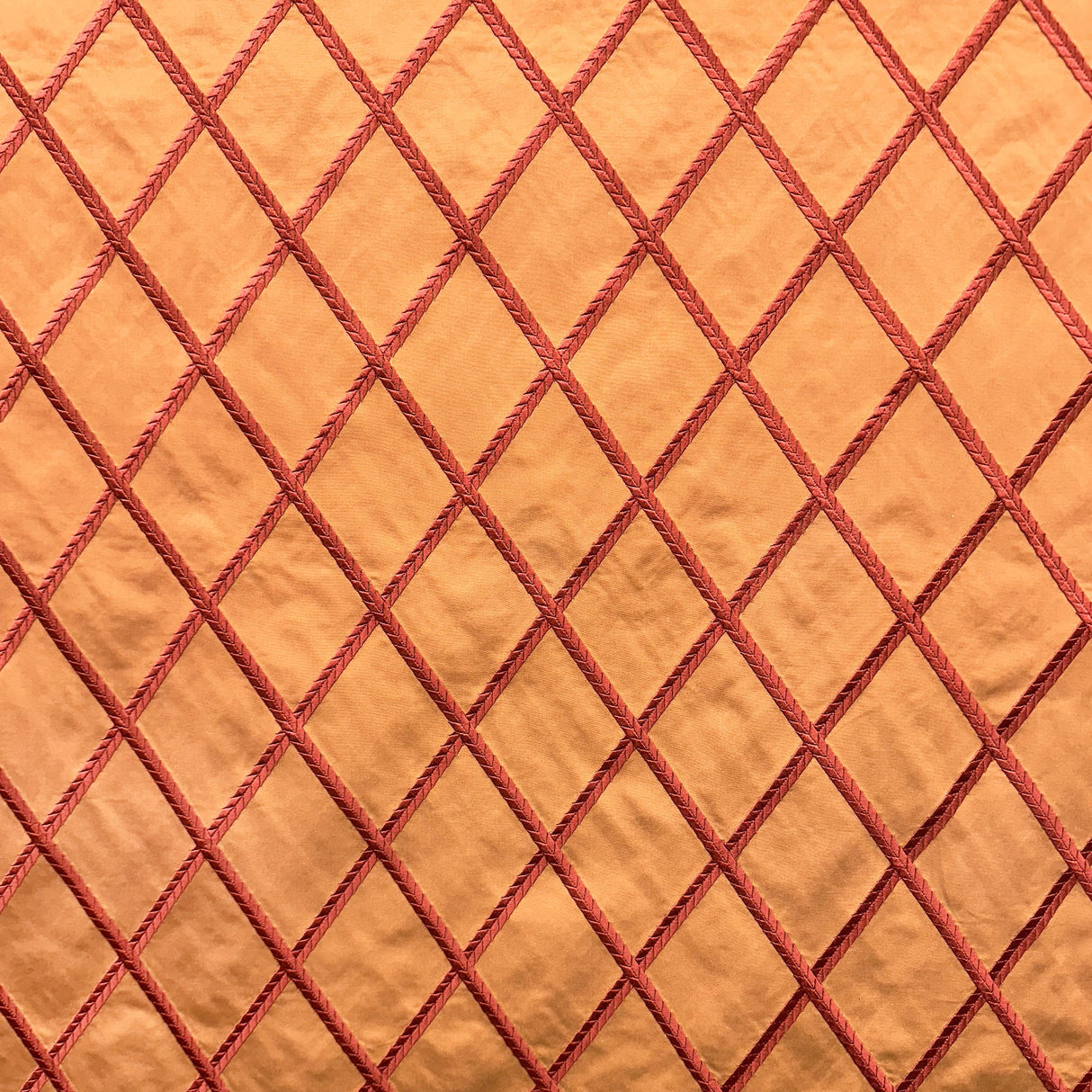 Fina Fabric 100 Percent Silk Taffeta Fabric - Diamond Embroidered, 54" Width (1 Yard)
