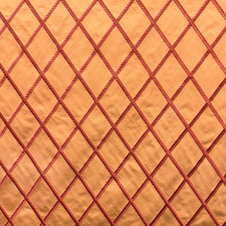 Fina Fabric 100 Percent Silk Taffeta Fabric - Diamond Embroidered, 54" Width (1 Yard)