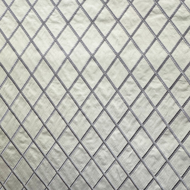 Fina Fabric 100 Percent Silk Taffeta Fabric - Diamond Embroidered, 54" Width (1 Yard)