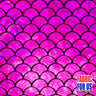 Mermaid Fish Scale Holographic Reflective Stretch Nylon Spandex Fabric - Red, Green, Royal, Fuchsia, Black, Silver, Gold, Turquoise, 58/60" Width