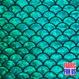 Mermaid Fish Scale Holographic Reflective Stretch Nylon Spandex Fabric - Red, Green, Royal, Fuchsia, Black, Silver, Gold, Turquoise, 58/60" Width