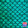 Mermaid Fish Scale Holographic Reflective Stretch Nylon Spandex Fabric - Red, Green, Royal, Fuchsia, Black, Silver, Gold, Turquoise, 58/60" Width