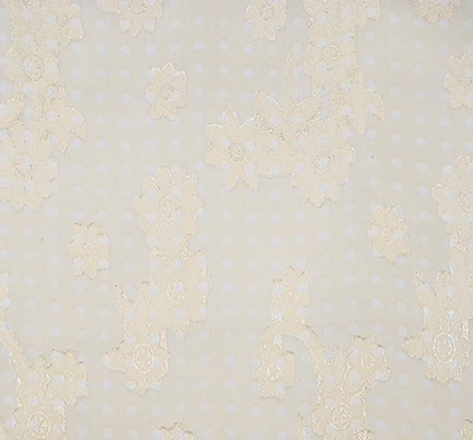 Floral Jacquard Chiffon 1D1234 Banana Polyester Fabric - Banana Floral Jacquard, 57/58" Width (1 Yard)
