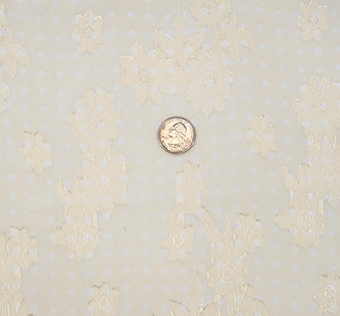 Floral Jacquard Chiffon 1D1234 Banana Polyester Fabric - Banana Floral Jacquard, 57/58" Width (1 Yard)