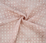 1 Yard Blush Floral Jacquard Chiffon Fabric 57/58" Wide Lightweight Sheer Polyester for Apparel & Crafts