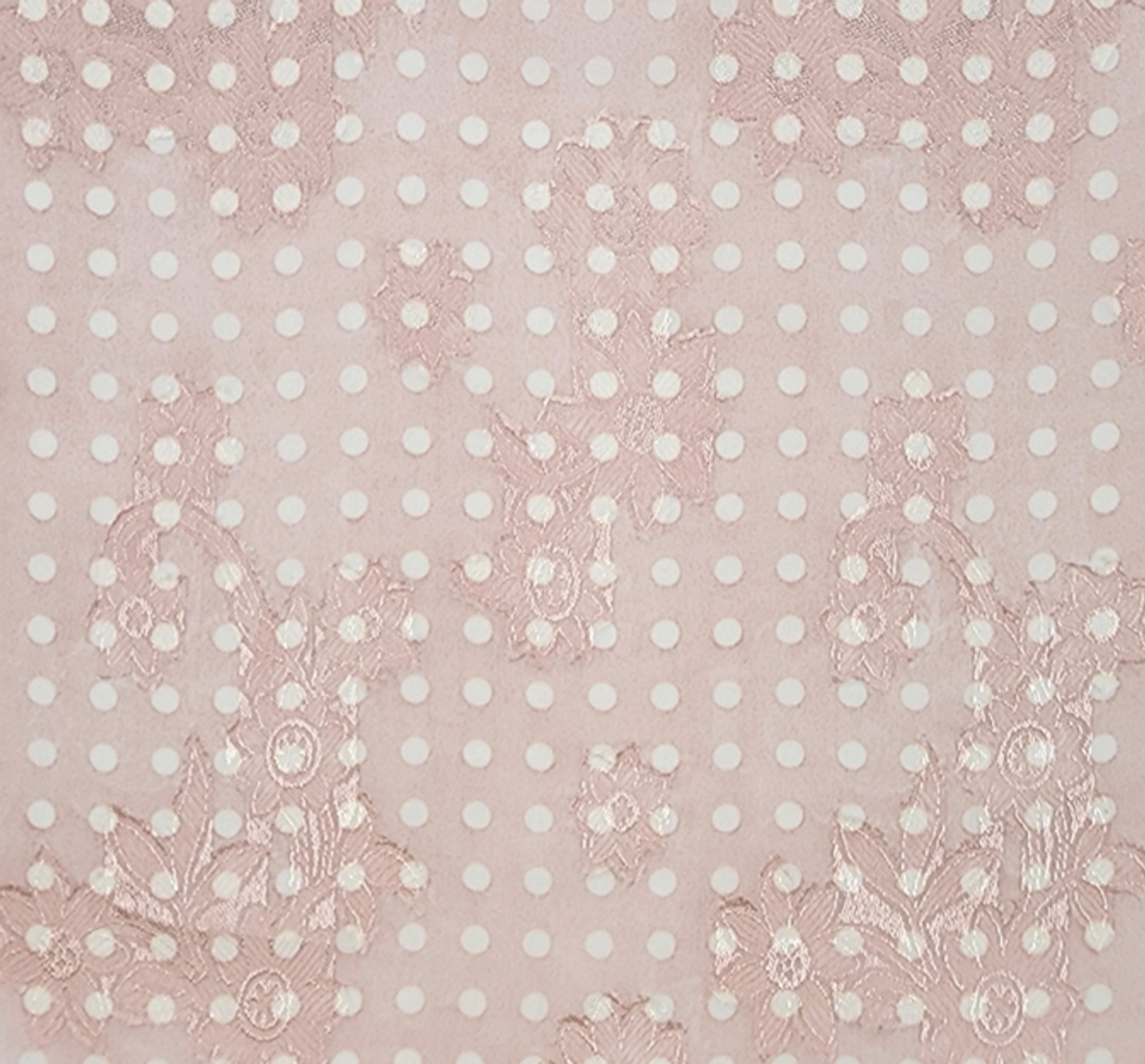 1 Yard Blush Floral Jacquard Chiffon Fabric 57/58" Wide Lightweight Sheer Polyester for Apparel & Crafts