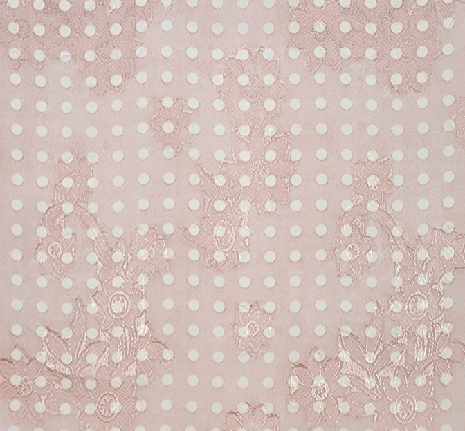 Floral Jacquard Chiffon 1D1234 Blush Polyester Fabric - Floral Jacquard, Blush, 57/58" Width