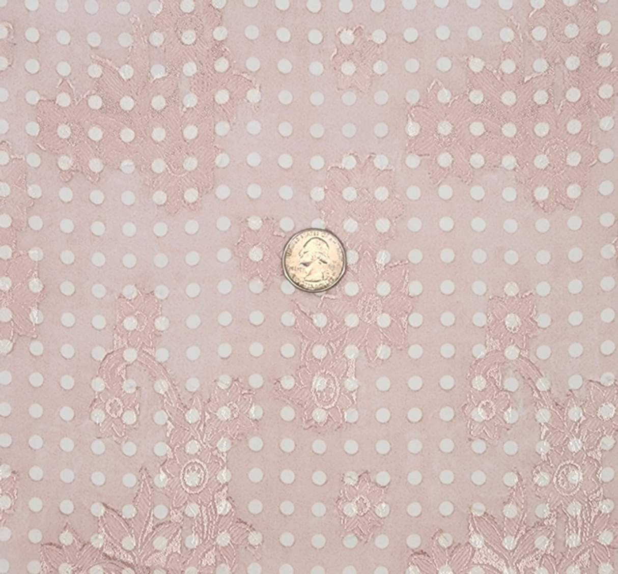 1 Yard Blush Floral Jacquard Chiffon Fabric 57/58" Wide Lightweight Sheer Polyester for Apparel & Crafts