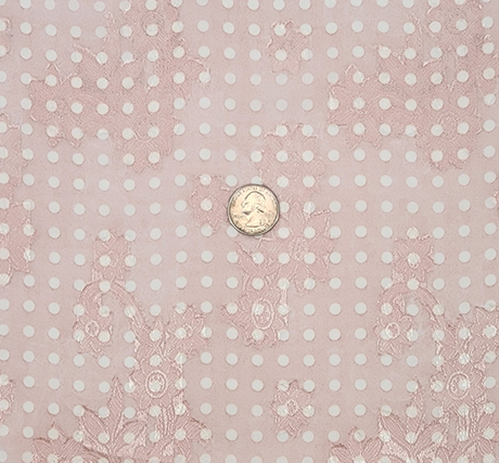 1 Yard Blush Floral Jacquard Chiffon Fabric Lightweight Sheer Polyester with Textured Weave, 57/58" Wide