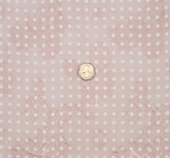 Floral Jacquard Chiffon 1D1234 Blush Polyester Fabric - Floral Jacquard, Blush, 57/58" Width