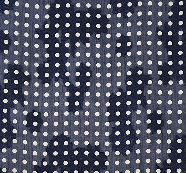 1 Yard Navy Floral Jacquard Chiffon Fabric Lightweight Sheer Textured Polyester, 57/58" Wide
