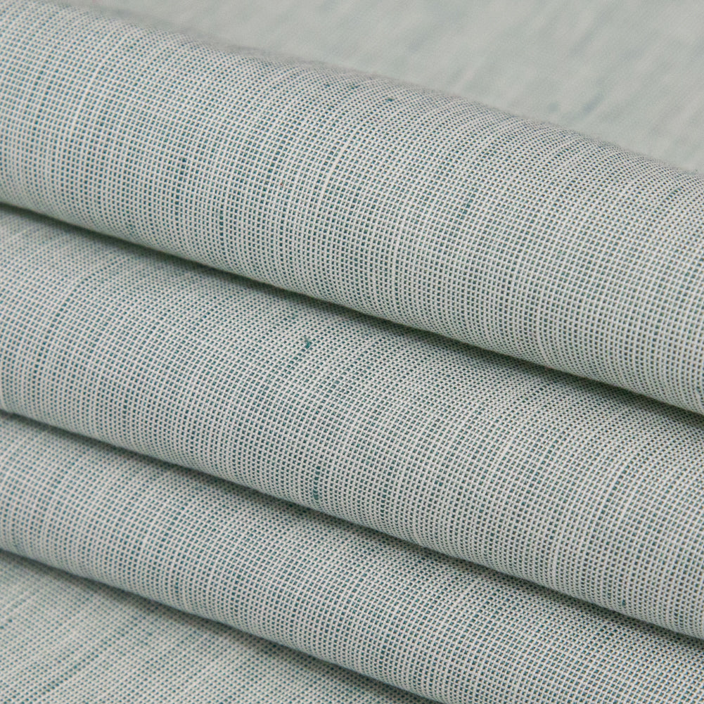 Italian Ocean Wave and White Striated Lightweight Linen Woven