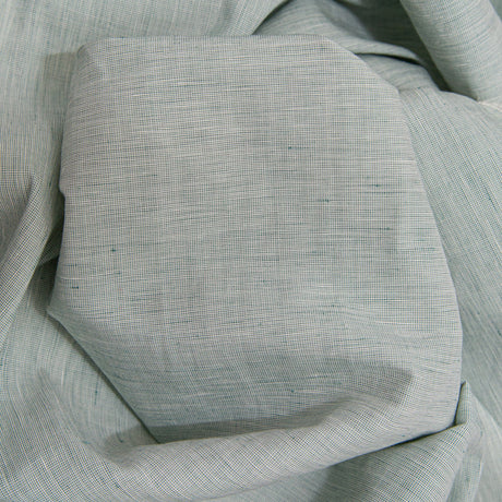 Italian Ocean Wave and White Striated Lightweight Linen Woven