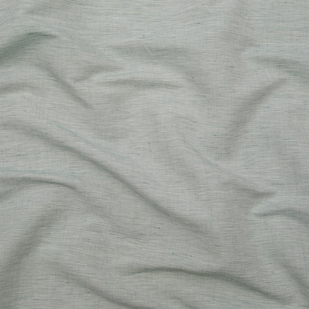 Italian Ocean Wave and White Striated Lightweight Linen Woven