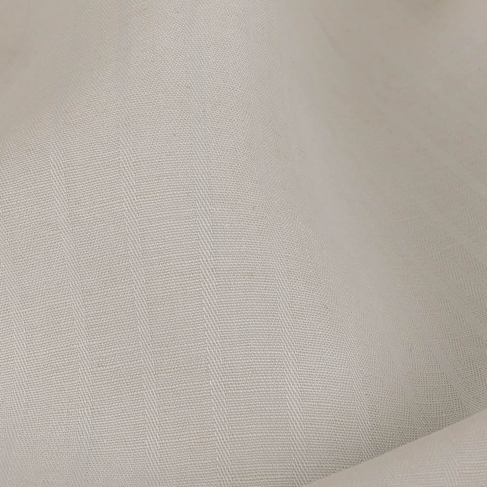 Ivory Twill Striped Linen and Rayon Woven