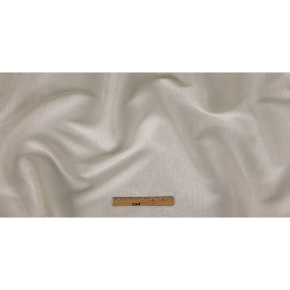 Ivory Twill Striped Linen and Rayon Woven