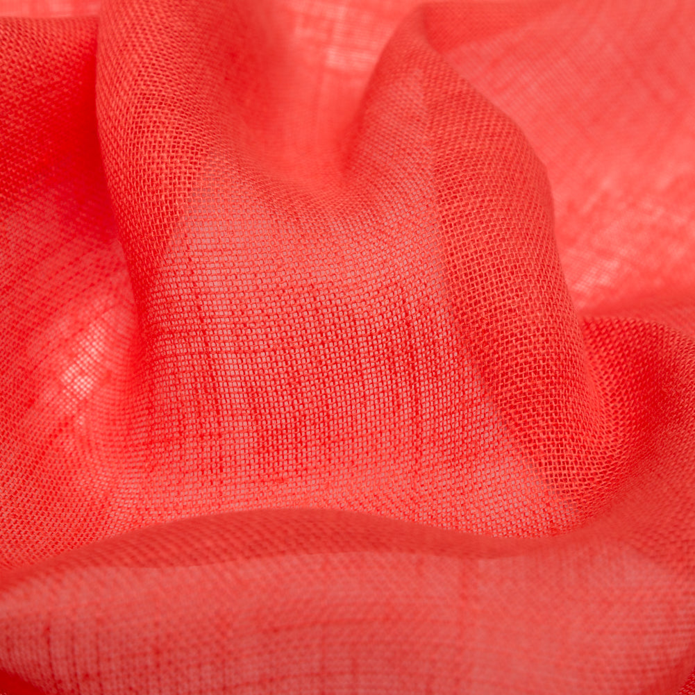 Loosely Woven Coral Linen