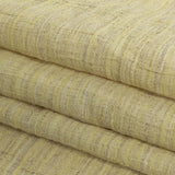 Pale Lemon, Ivory and Beige Striated Crinkled Linen and Polyester Double Cloth