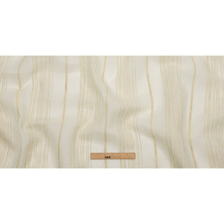 Ivory and Beige Striped Polyester Burlap