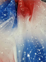 Stretch Tulle American Flag Silver Stars