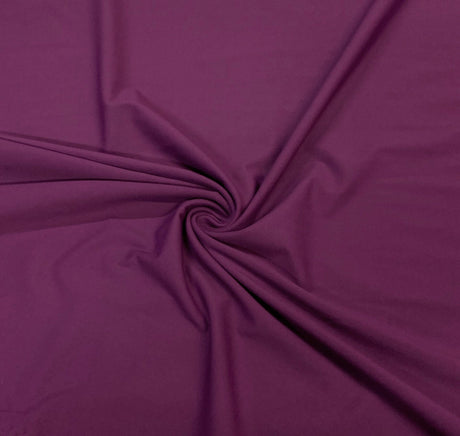 Athletic Jersey Knit Fabric Aubergine FlexSoft Nylon Spandex