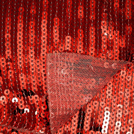 Flounce Fringe Stretch Mesh Sequin Fabric - Silver, Black, Gold, Red, 51/52" Width (1 Yard)