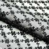 Beaded Sequin Stretch Mesh Fabric Blossom