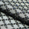 Blossom Beaded With Sequin Stretch Mesh Fabric - Black, White, Black/Multicolor, Diamond Pattern, 52/53" Width (1 Yard)