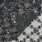 Beaded Sequin Stretch Mesh Fabric Blossom