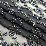 Beaded Sequin Stretch Mesh Fabric Blossom