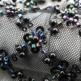 Beaded Sequin Stretch Mesh Fabric Blossom