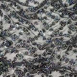 Beaded Sequin Stretch Mesh Fabric Blossom