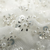 Beaded Sequin Stretch Mesh Fabric Blossom