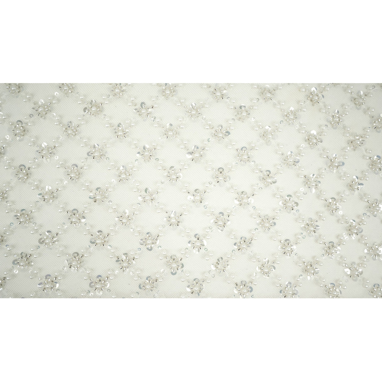 Beaded Sequin Stretch Mesh Fabric Blossom