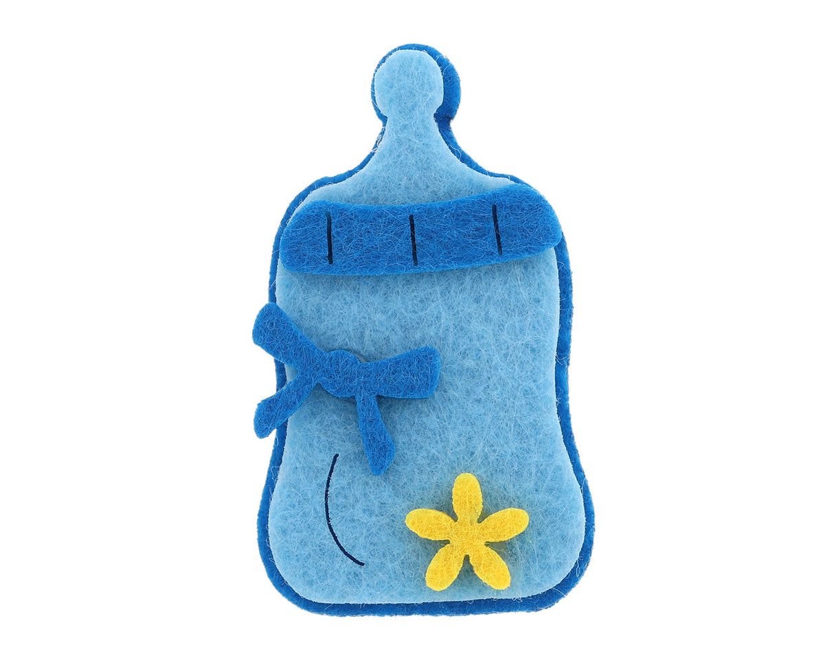 1 1/4" Blue Felt Baby Bottle - 100 PCS